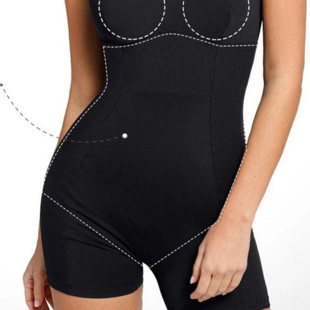 The Shapewear Romper Square Neck Patchwork For Insiders